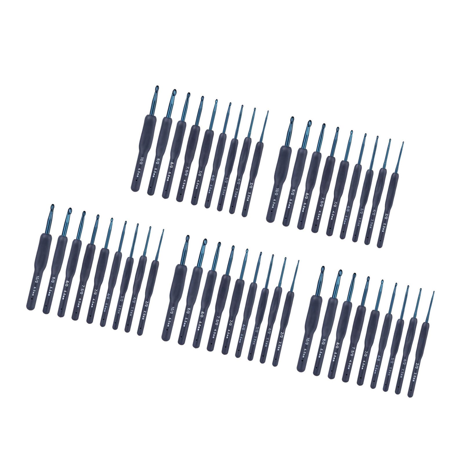 Tsophreniq 5 Set Ergonomical Crochet Hook 2.0mm-6.0mm Crochet Needle Knitting Needle Accessories Easy to Use for Women