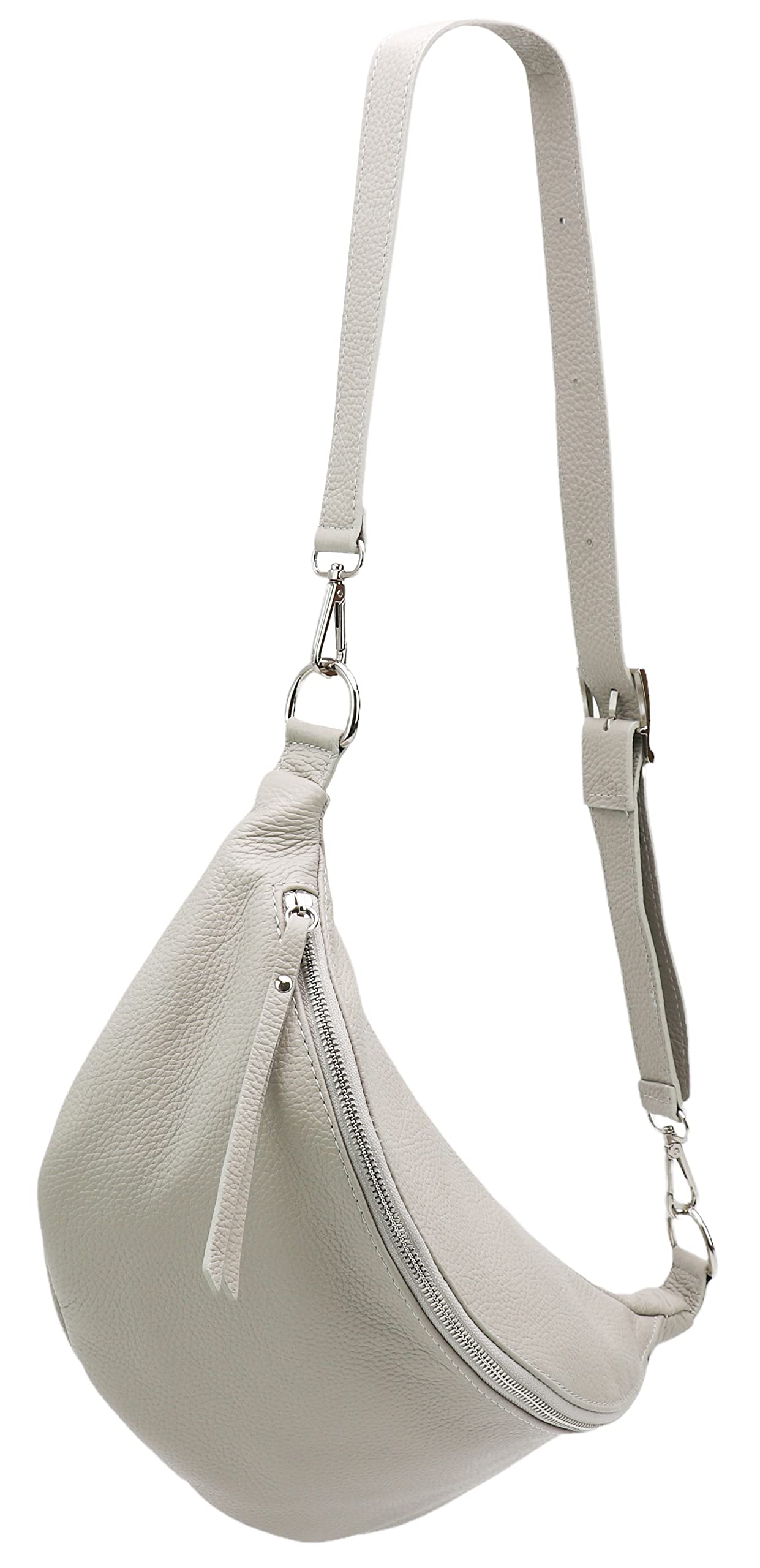 SH Leder Greta G747 Sac de poitrine unisexe en cuir véritable pour festival, voyage, taille moyenne, sac à bandoulière, bandoulière réglable, pour femme, 37 x 21 cm