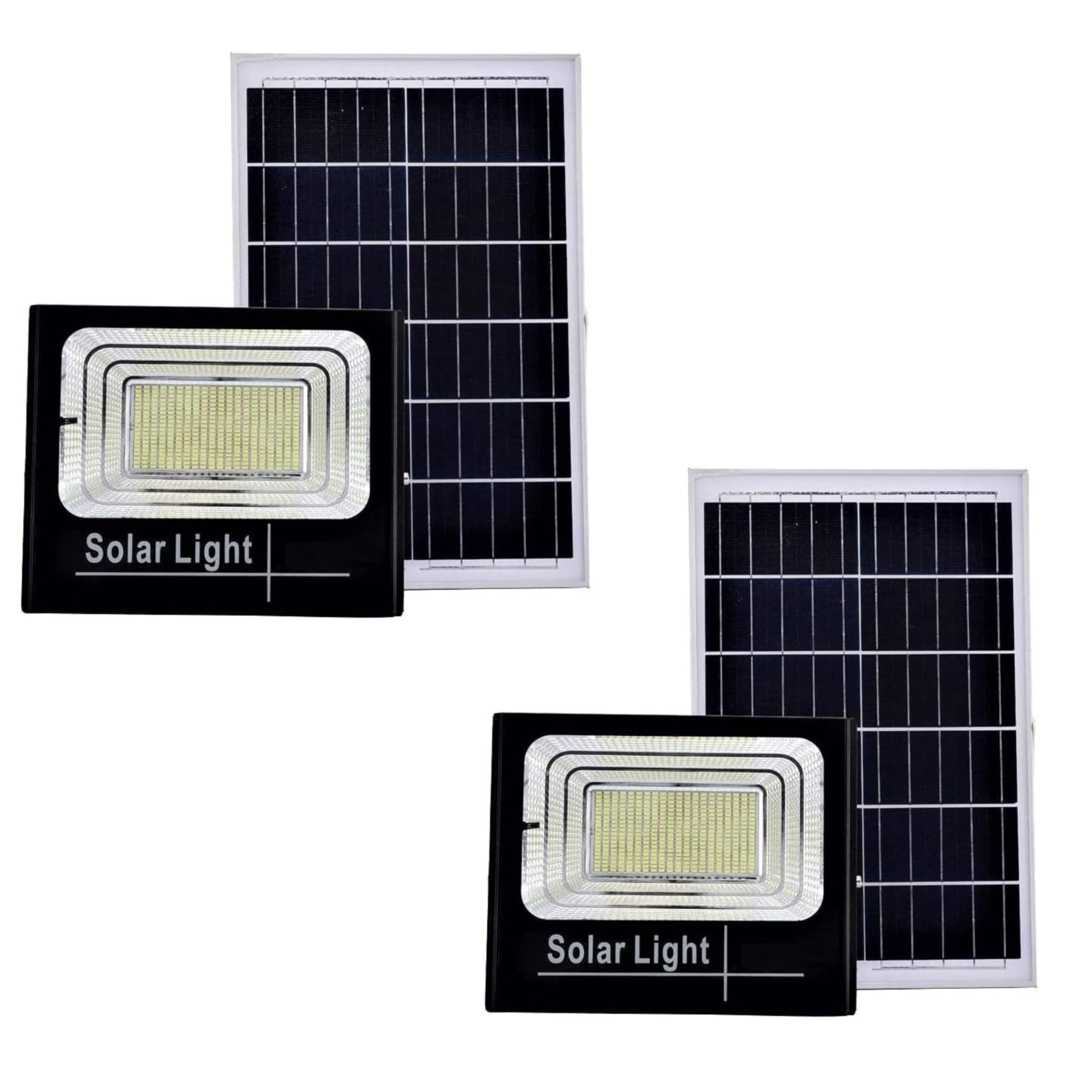 CLICLED 2 Pezzi Faro Led Da Esterno Solare 200 Watt Luce Fredda Luci Solari Da Giardino Faretto Led Con Pannello Solare Sensore Crepuscolare E Telecomando