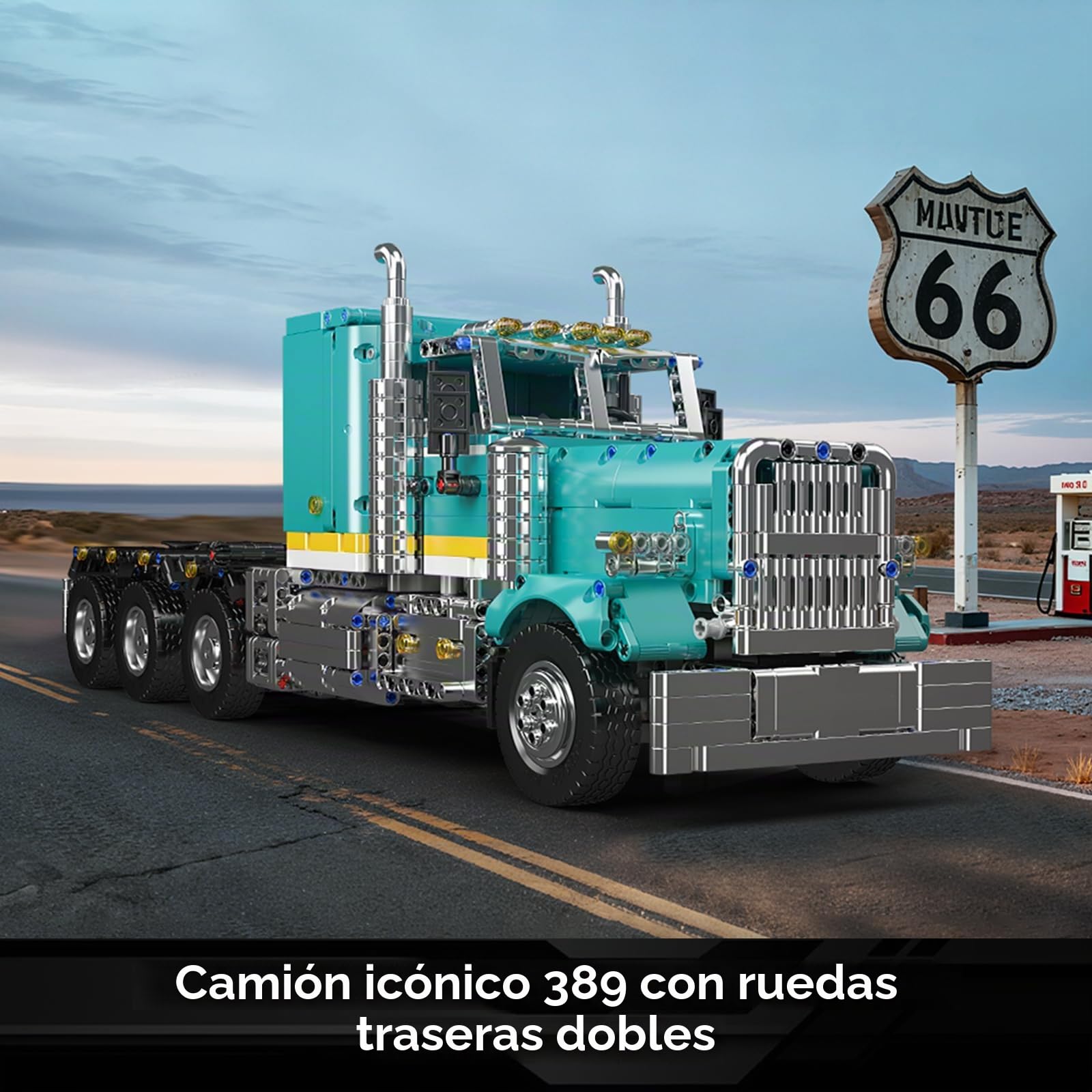 Mould King 13201 Technik American Truck - Juego de construcción de coche de juguete para construcción de coche, bloques de construcción clásicos, para adultos a partir de 14 años (2064 + piezas)