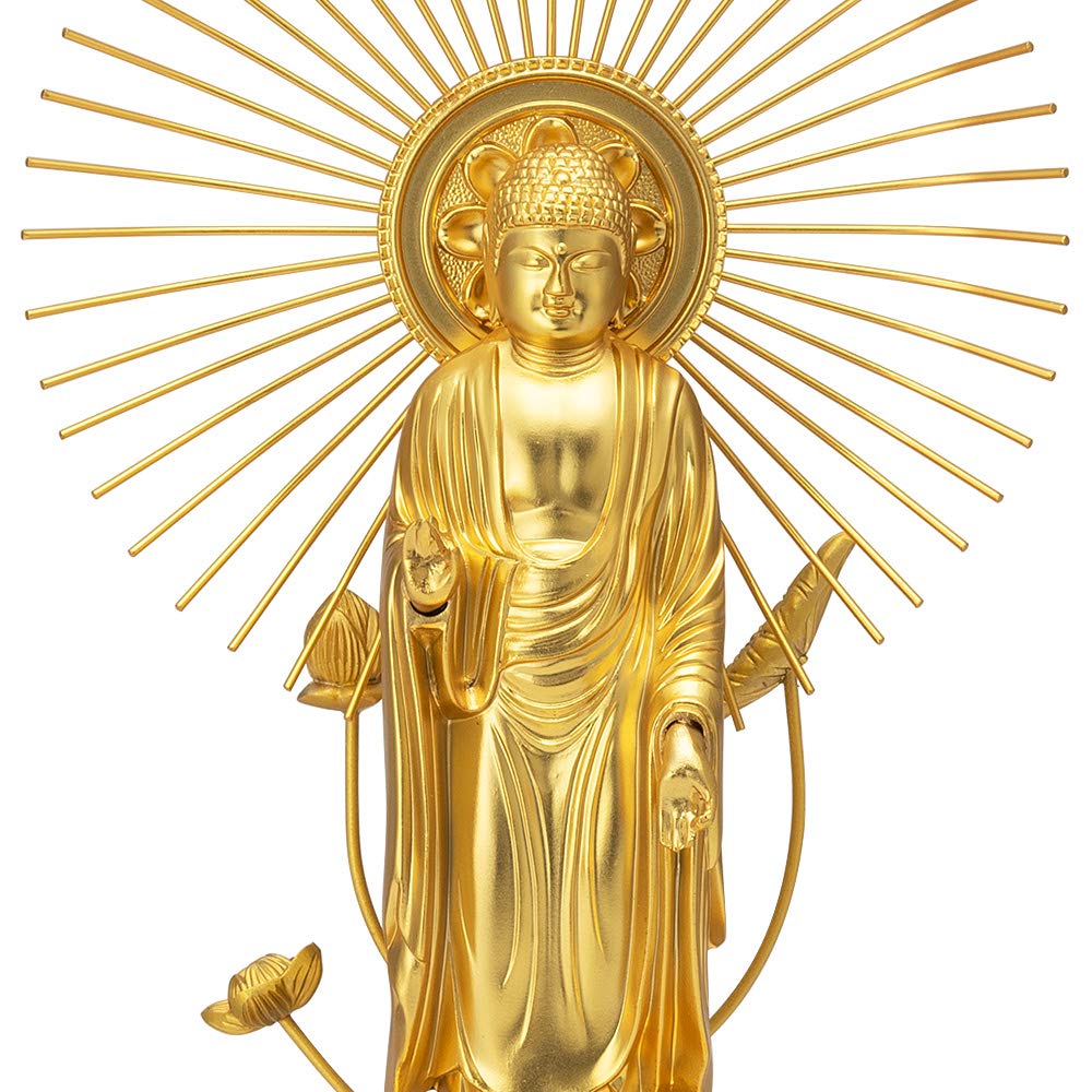 阿弥陀如来 K07G17A 年代物 鉄製仏像 阿彌陀佛如来 高22cm