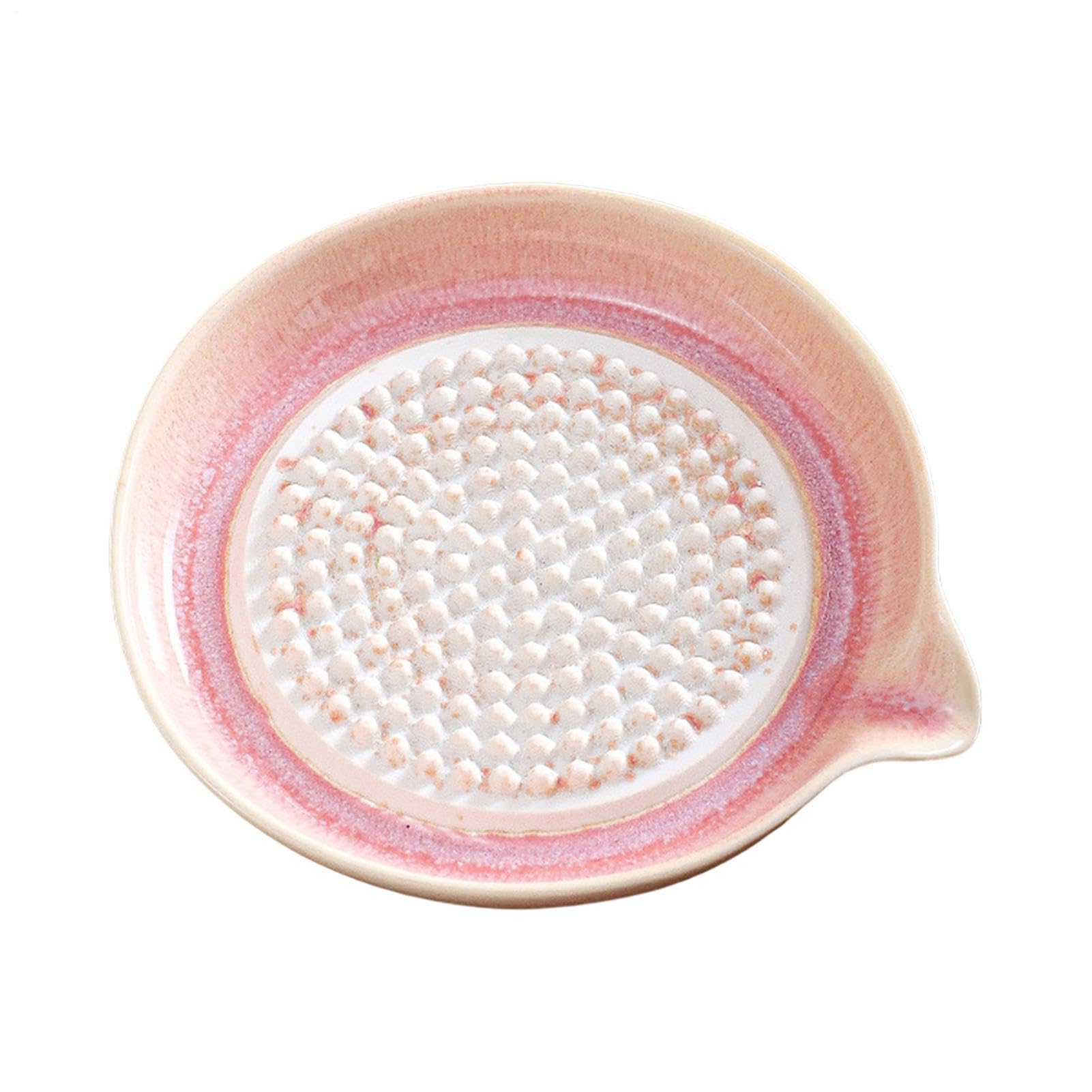 Ceramiczny talerz do tarcia, średnica 12 cm, ceramiczny, glazura, z gradientem, szatkownica ceramiczna, jednokolorowa, do imbiru, czosnku i