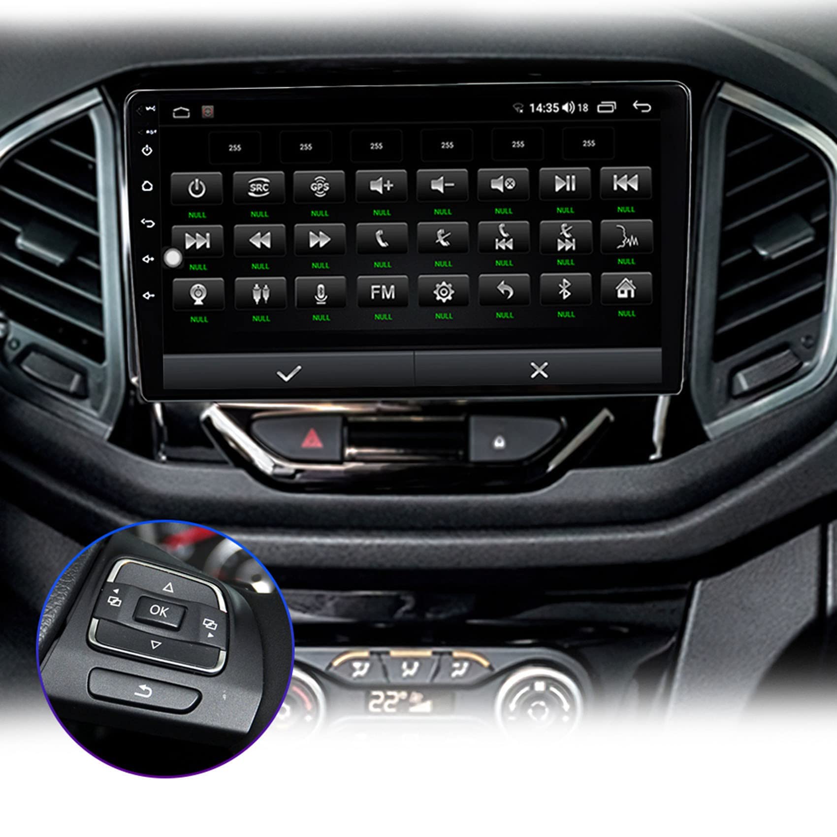 Radio DVD de Coche 1G + 16G 2Din Radio de Coche Android 10 Reproductor de Video Multimedia para 2015-2019