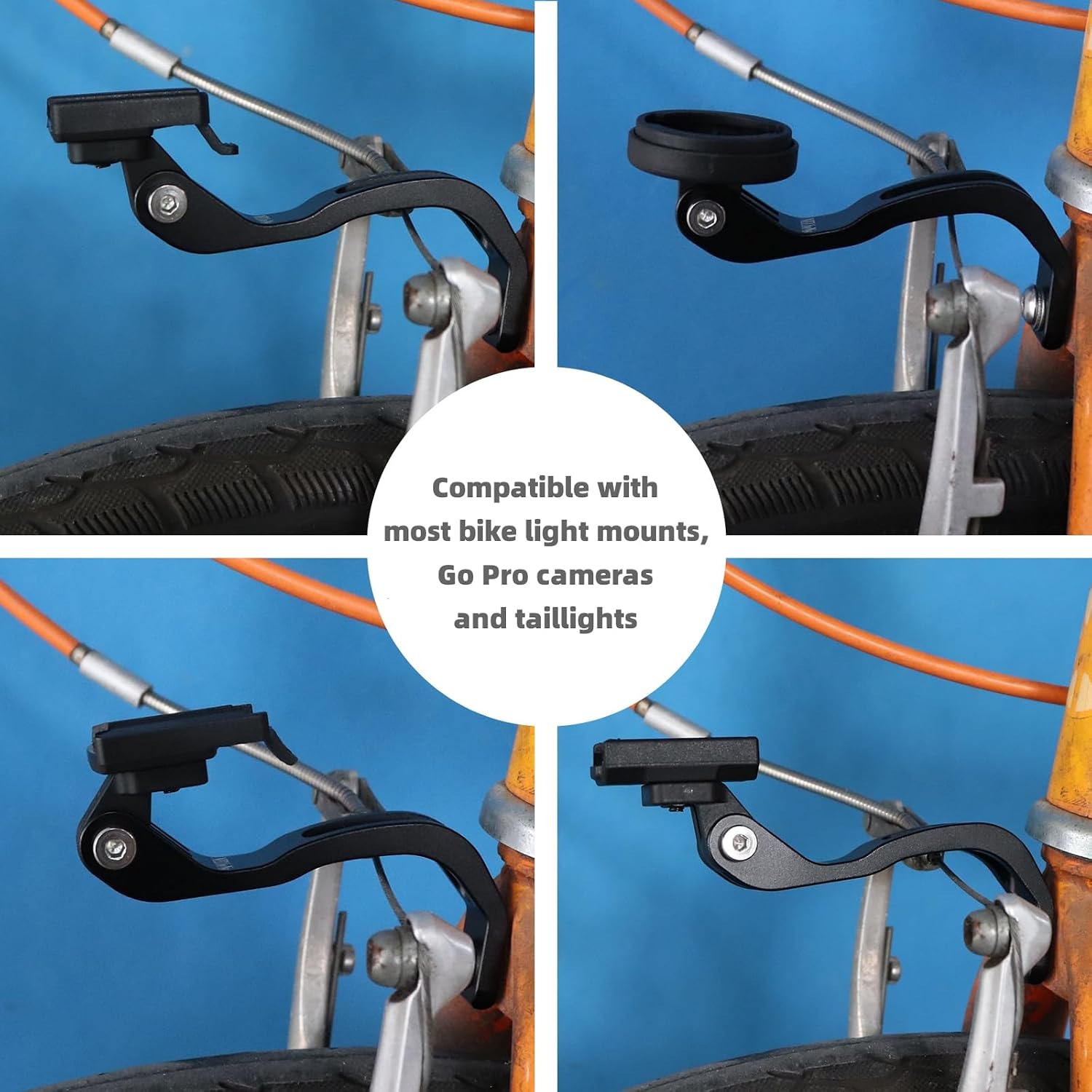 Out-Front Bicycle Light Mount Bracket for Road Bikes | Folding Bikes Compatible, Road Cycling Part, Fork Mount, Bike Lights Holder