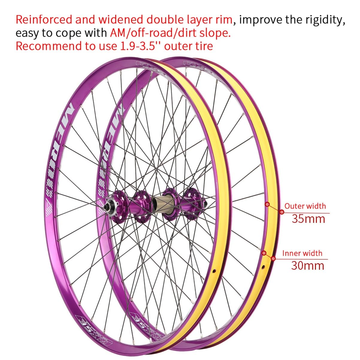 Juego De Ruedas Para Bicicleta De 26/27,5'' Liberación Rápido Ruedas