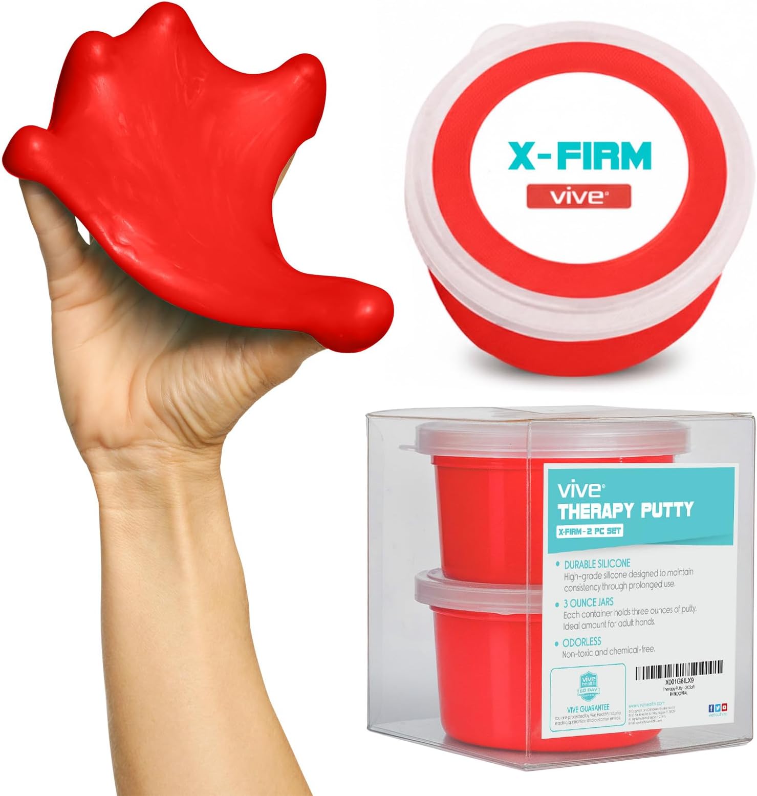 Therapy Putty for Adults, for Hand (2 Pack) - Occupational Sensory Stress Relief Tools - for Physical Exercise, Finger Pain, Grip Strength, Rehab, Arthritis, Forearms, Fidgeting, Motor Skills