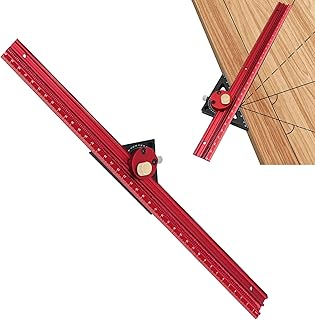 HSOKEW Woodworking Ruler Precision Pocket Rule, Woodworking Hole Ruler Aluminum Alloy Positioning Marking 360 Degree Rotating Drawing Line Angle Ruler Backing Ruler Tools Accessories (400mm)
