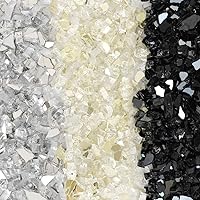 Vista 7 de Stanbroil - Vidrio ignífugo mezclado, 10 libras, Ónix Negro, Platino, Oro