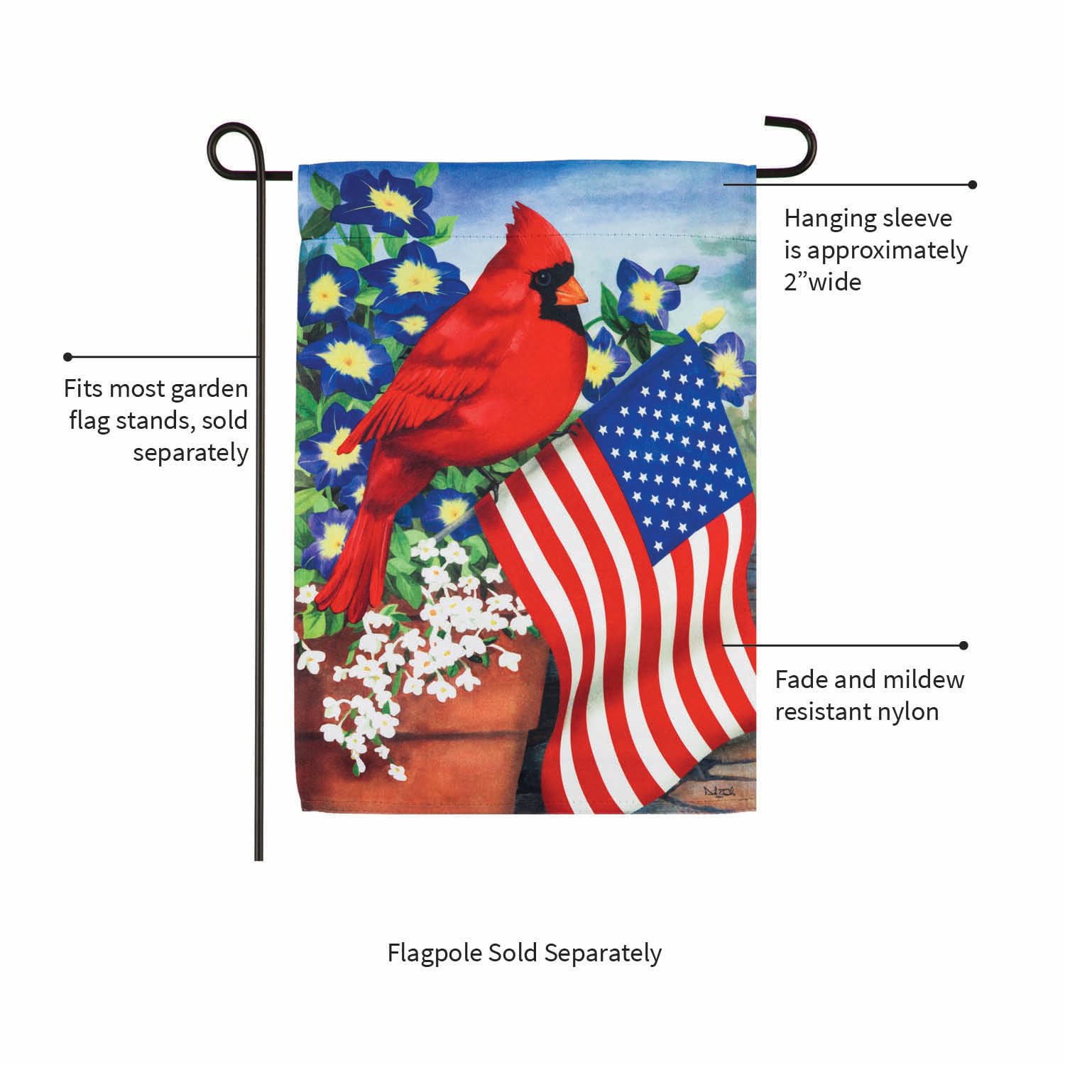 Evergreen Flag Tennessee Tri Star Gartenflagge – Doppelseitig, 30,5 X 45,7 Cm, Wetterfest