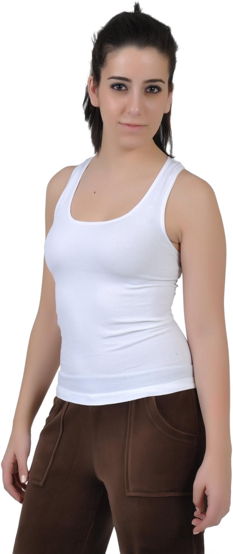 Emma's Mode Junior Rib Solid Racerback Tank Top
