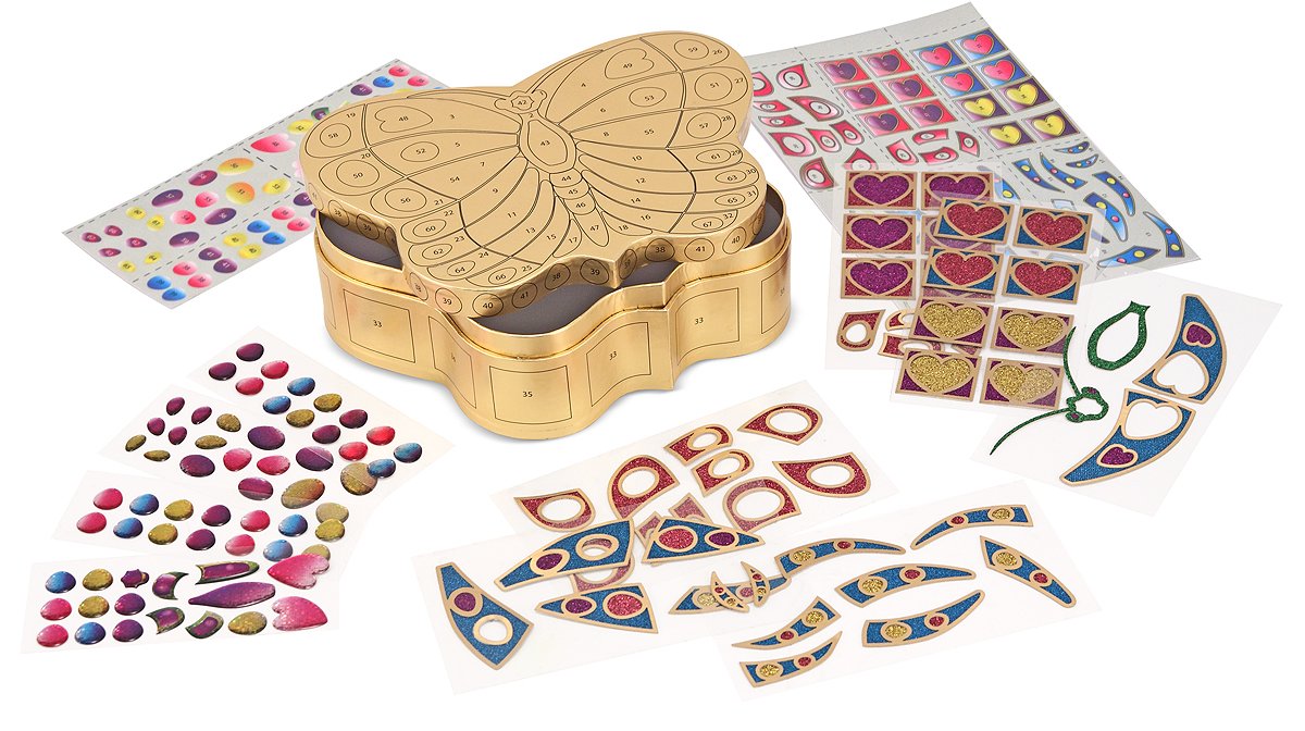 Melissa & Doug Peel & Press Sticker by Number - Butterfly Treasure Box