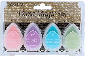 Tsukineko VersaMagic Dew Drops Inkpad All Kinds, 4-Pack, Pretty Pastels