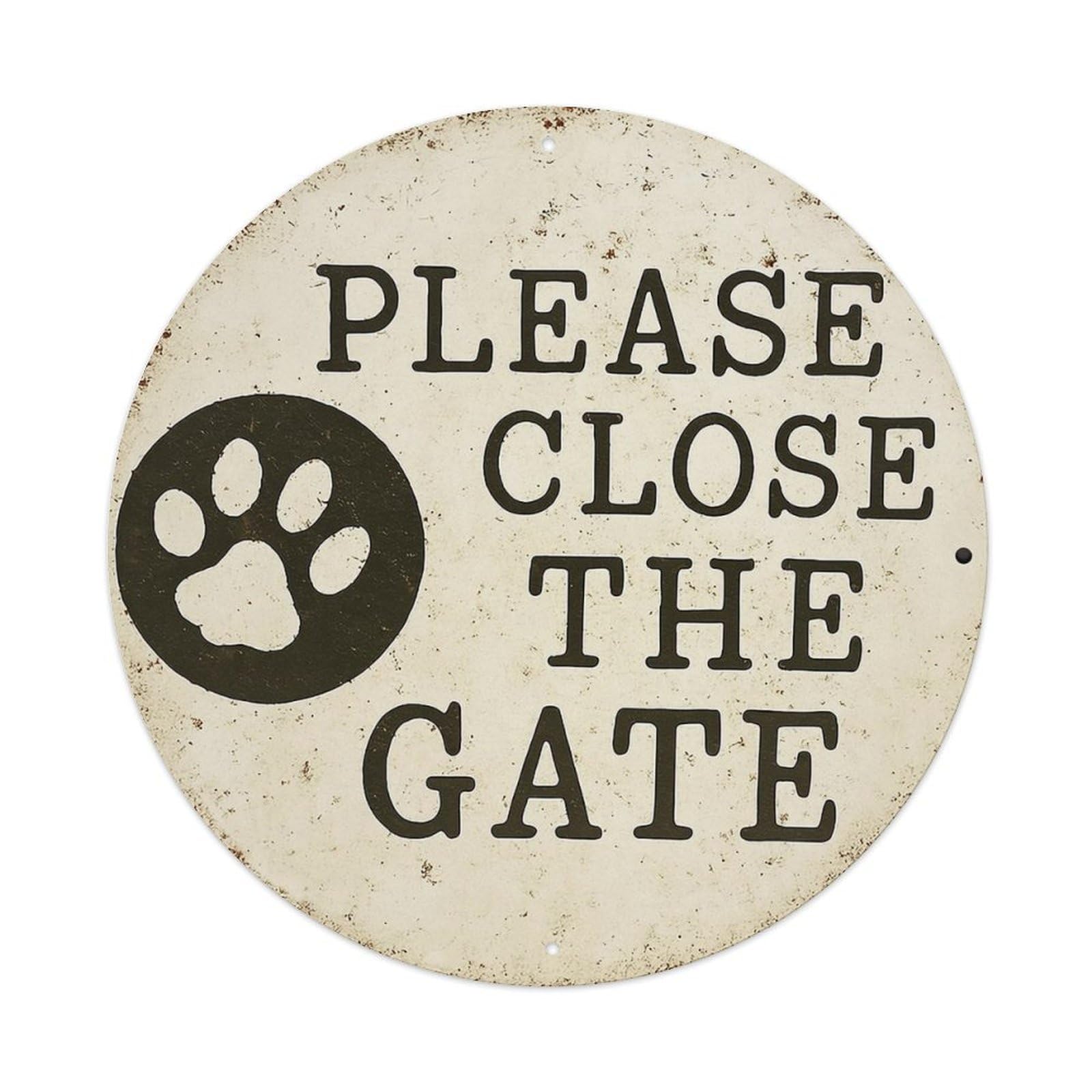 Paw Print Sign Pattern Round Metal Tin Sign Vintage Wall Decor, Bar Garage Cafe Kitchen Home Wall Art Poster 8x8inches