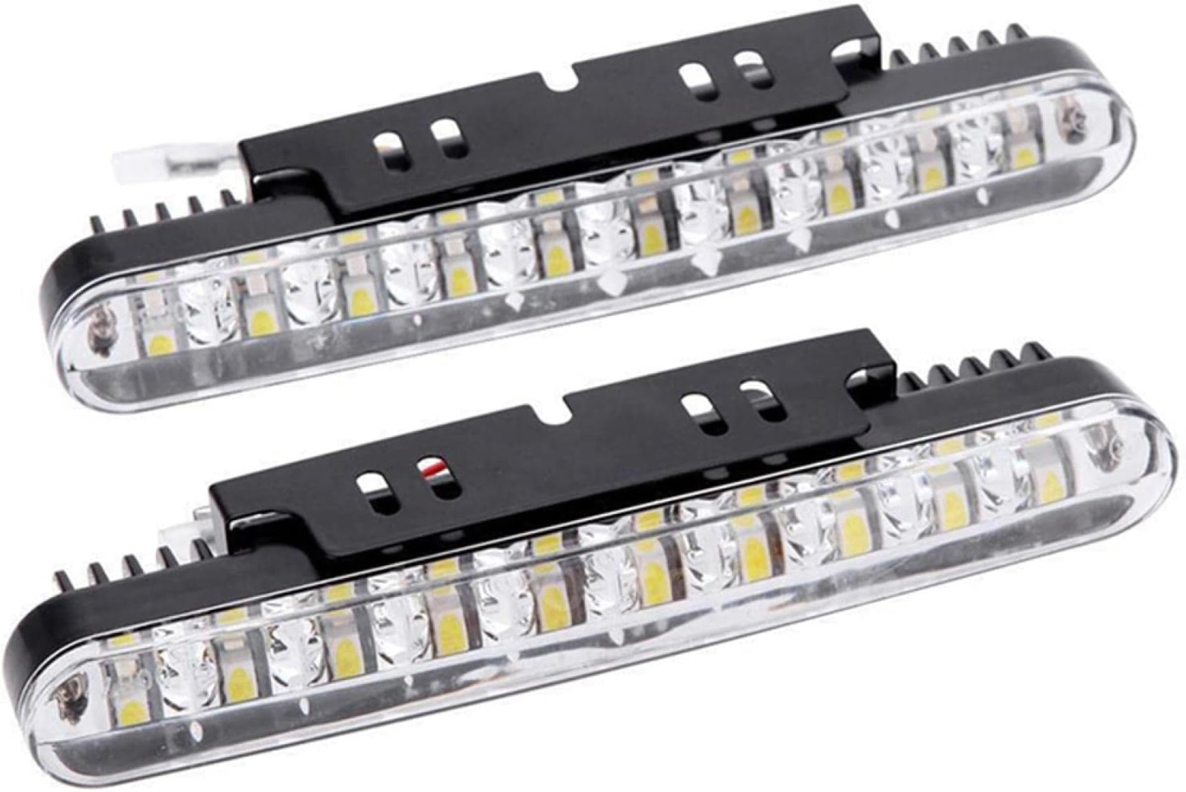 Mistlampen Światła 2 szt. Światła do jazdy dziennej samochodu DRL Dla SUV ciężarówki 12V bursztynowo-biała listwa oświetleniowa przeciwmgielna do jazdy ze streamerem