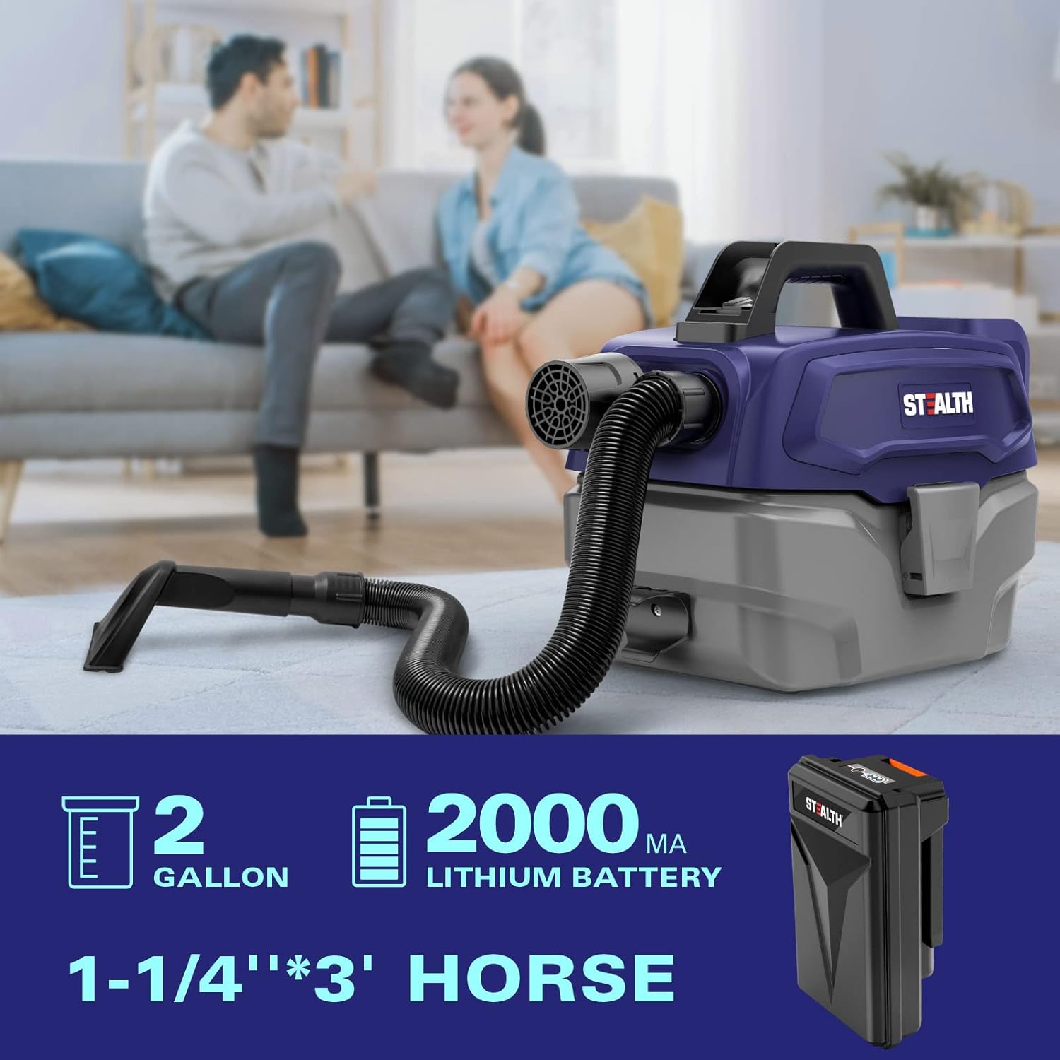 Buy STEALTH Wet/Dry Vacuum 2 Vacuum with 2000mA Battery