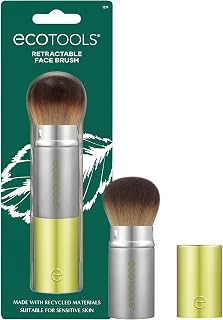 EcoTools Retractable Kabuki Brush: Travel-Friendly Face Makeup Brush for Powder, Blush, Bronzer - Eco-Friendly, Cruelty-Free Synthetic Bristles