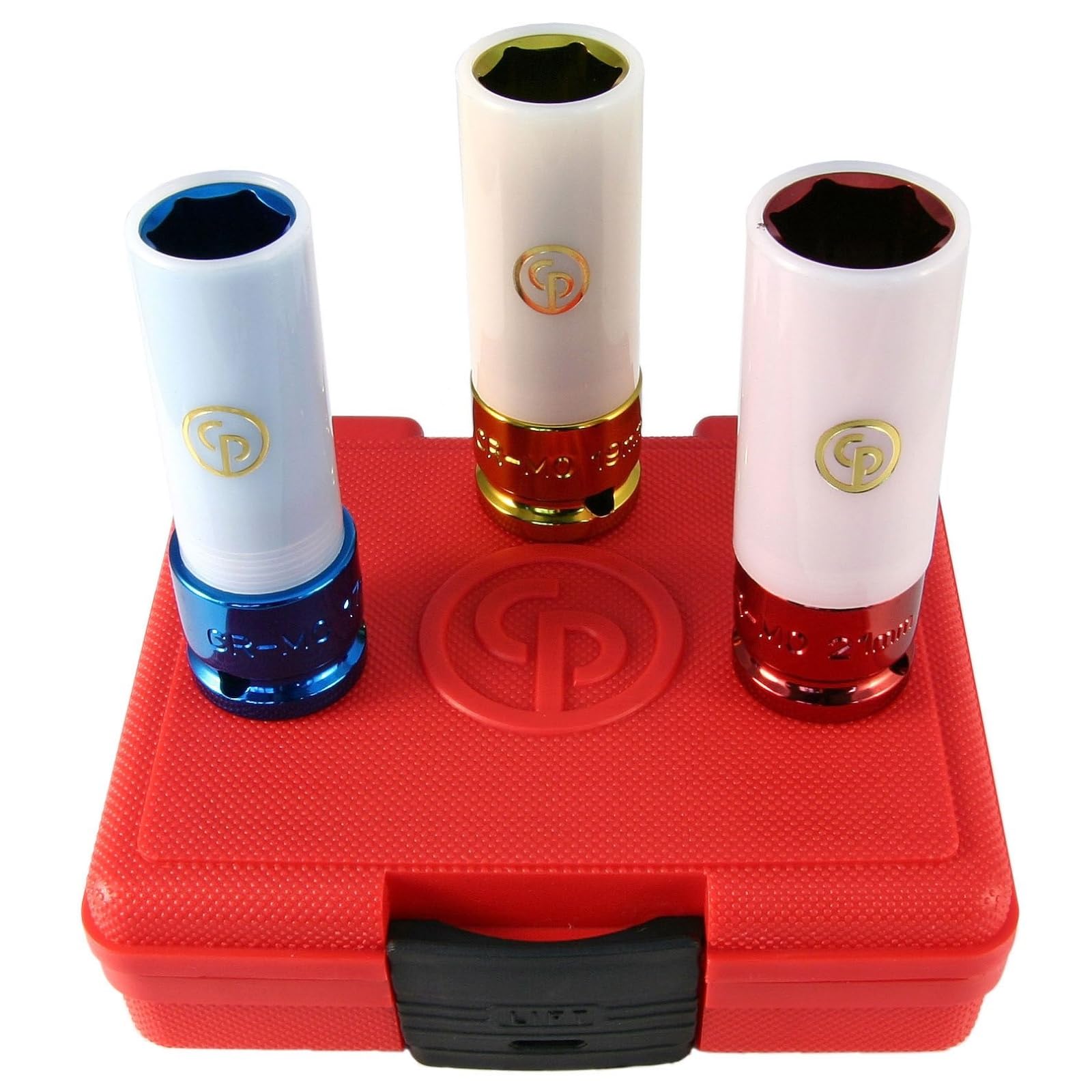 Chicago Pneumatic SS413WP - 1/2 Inch Square Drive, SAE & Metric, Deep, Wheel Protector, 6 Point, Impact Socket Set (3 PCS)