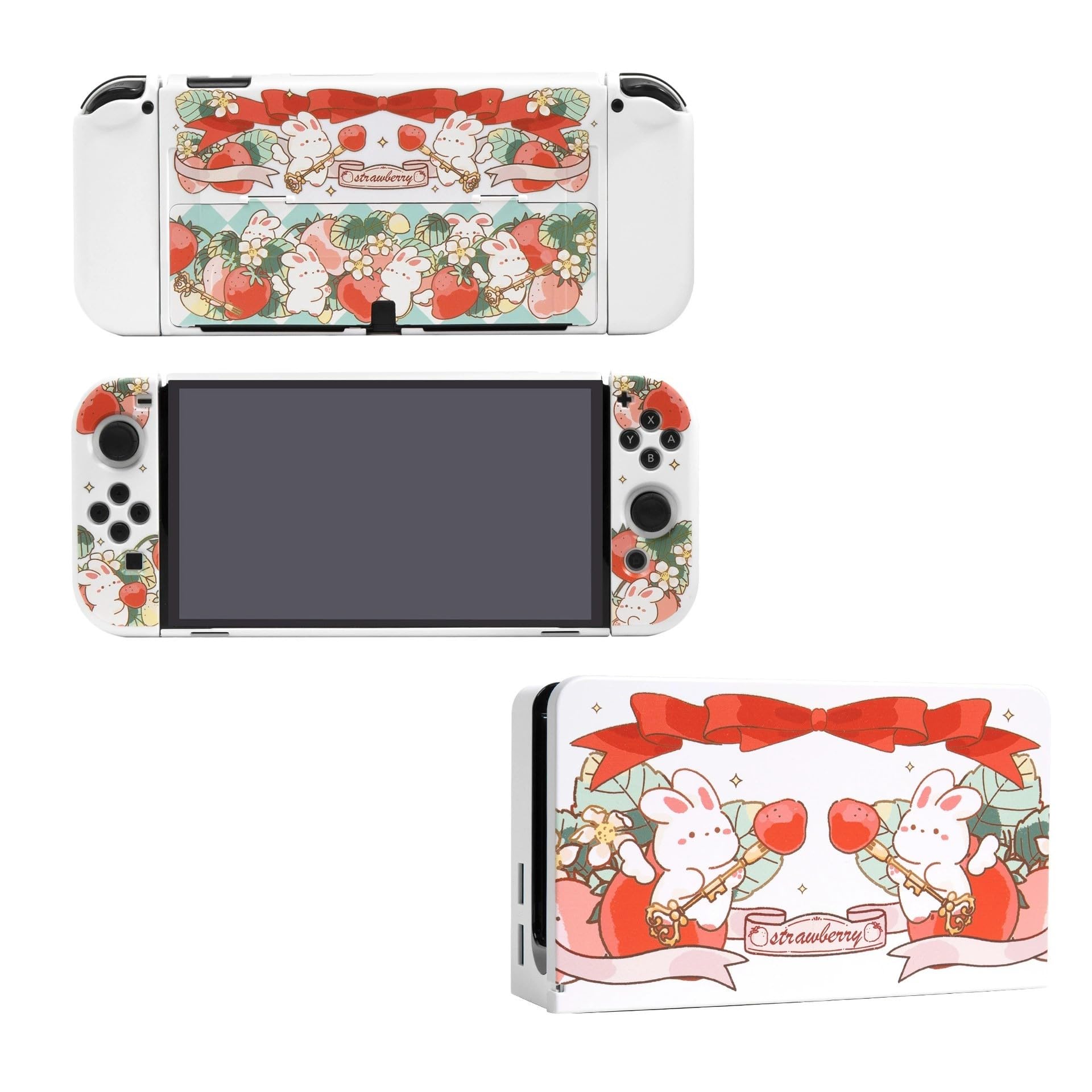 Amazon.com: Kiloluv Strawberry Rabbit Switch OLED Protective Case