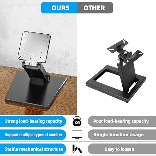 Miniatura 4 de Soporte plegable para monitor de perfil bajo, VESA 100 x 100, soporte de TV corto ajustable para escritorio, fácil montaje