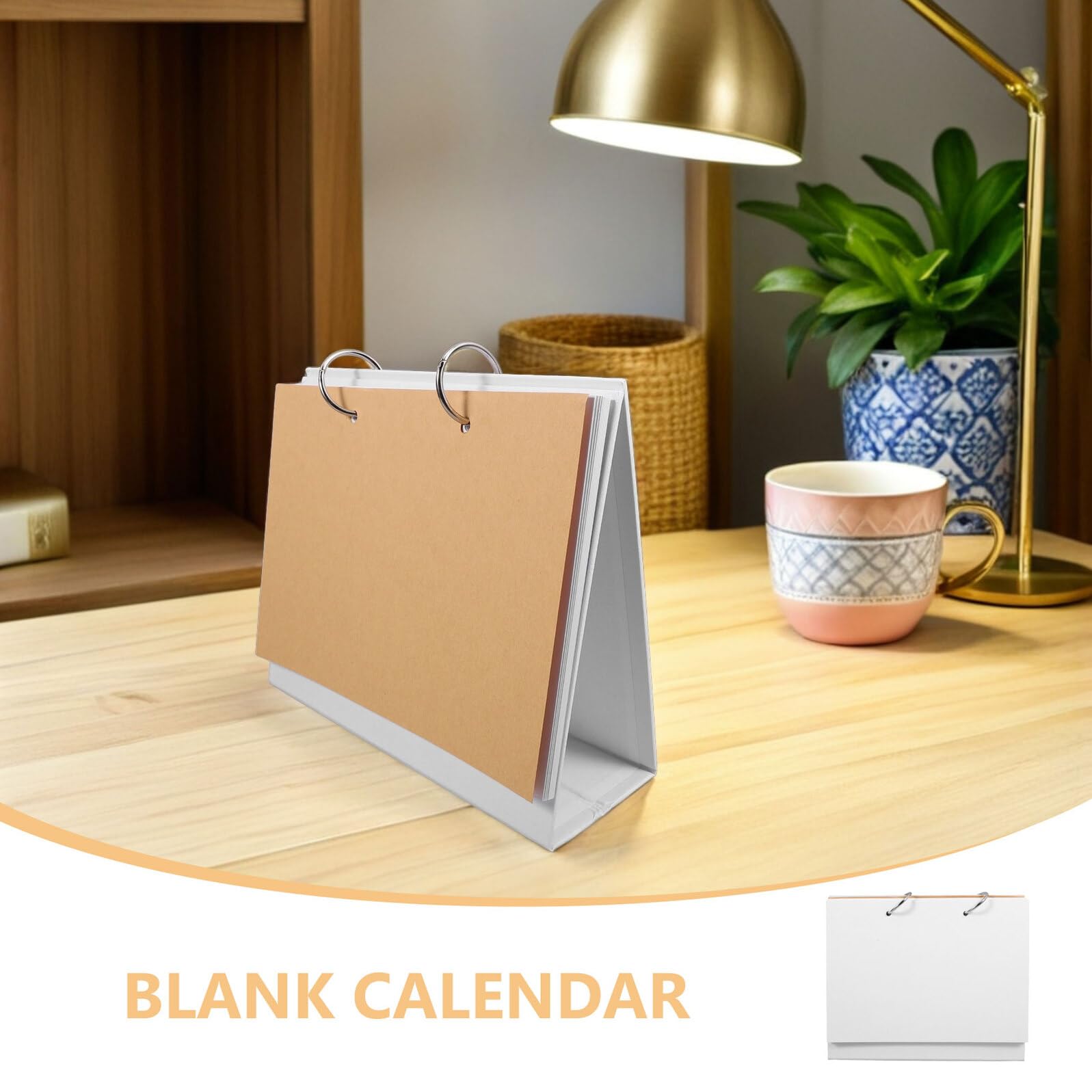 5 Set Calendario da Scrivania Vuoto con Rilegatura ad Anelli in Metallo Planner da Tavolo Ricaricabile con Pagine Bianche per Disegno Memo e Organizzazione Casa Ufficio