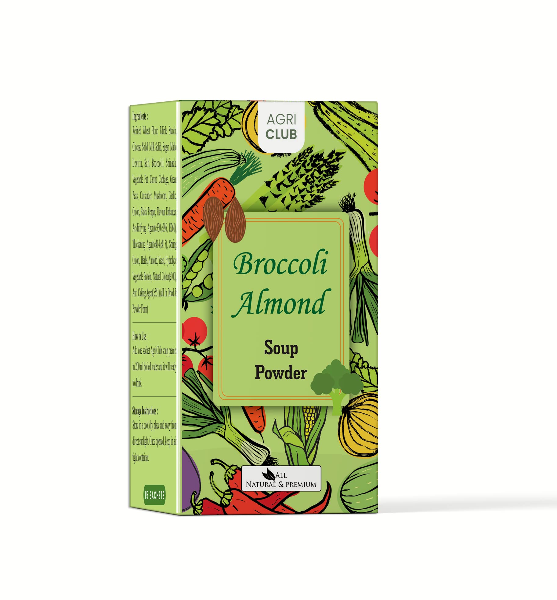 Agri Club Instant Broccoli Almond Soup Powder 15 Sachets, Each 15gm (B09XR43BCL) Amazon Price History, Amazon Price Tracker