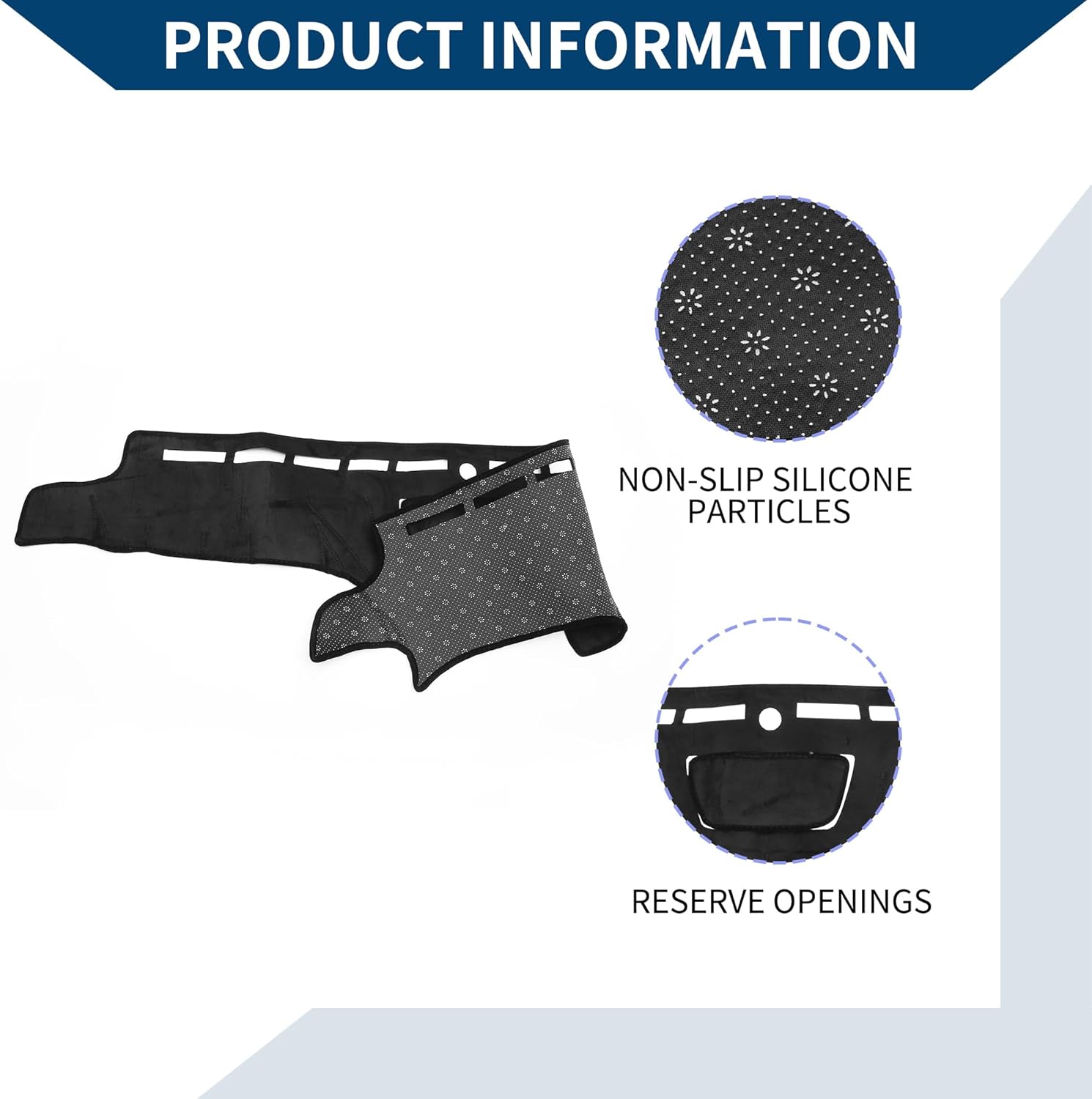 Dash Cover for Jeep Wrangler JK 2007-2017 / Center Console Dashboard Cover/Non-Slip/Flannel / 1 Pcs Black