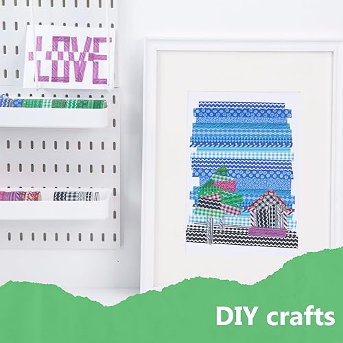 Miniatura 7 de Shindel Washi - Juego de 50 rollos de cintas para manualidades, cinta adhesiva adhesiva para álbumes de recortes, manualidades, diarios, 4 tamaños