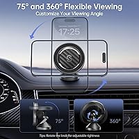 Vista 4 de SYNCWIRE Soporte para Auto MagSafe - Soporte Magnético para Teléfono con Rotación Flexible para Tablero, Imanes Fuertes, Compatible Universal
