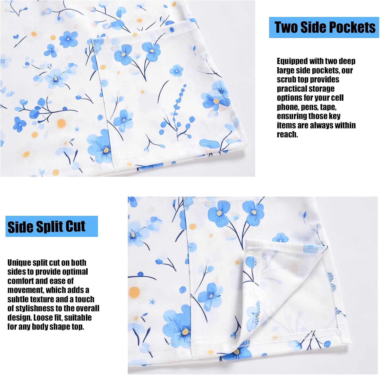 Scrub Tops for Women Short Sleeve Vneck Stretch Holiday Printed Scrub Shirt
