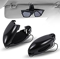 Vista 1 de Frienda Clip para lentes de sol de automóvil, 2 piezas, clips para visera de sol, accesorios de montaje para anteojos (negro)