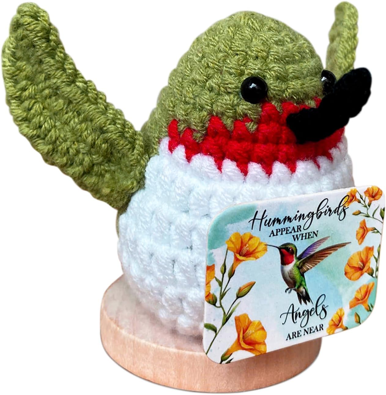 Memorial Crochet Hummingbird Doll, Handmade Crochet Stuff Hummingbird Decor, Sympathy Gifts for Loss of Loved One