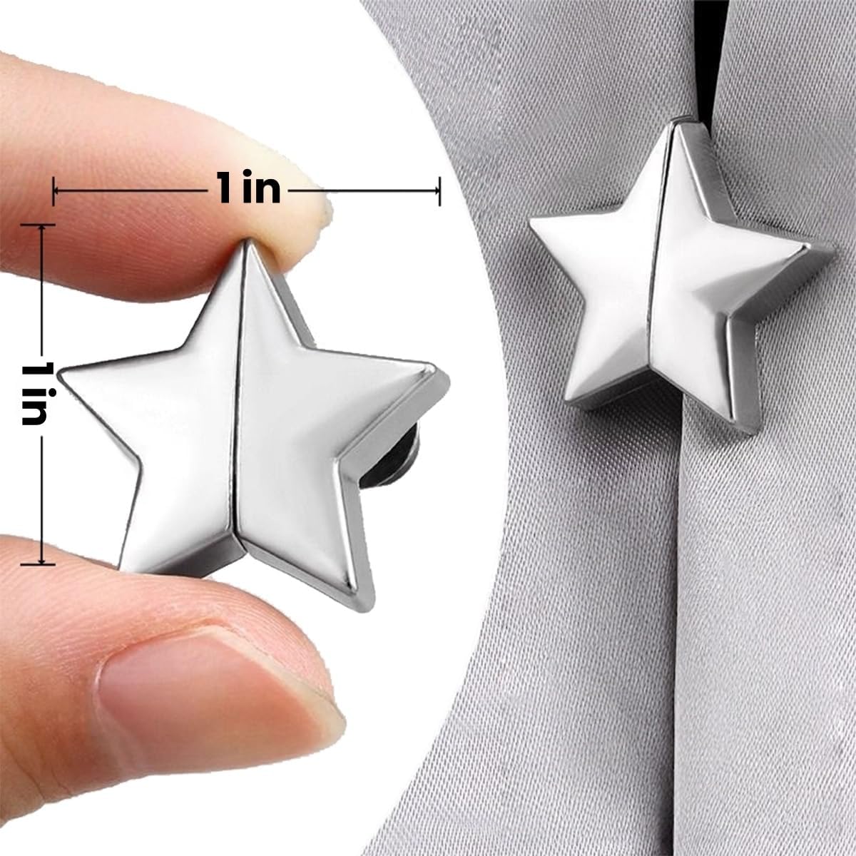 磁気カーテンクリップ 6組 カーテンマグネット開閉 磁気カーテンホルダークリップ 屋内/屋外用 光漏れ防止 (シルバー)