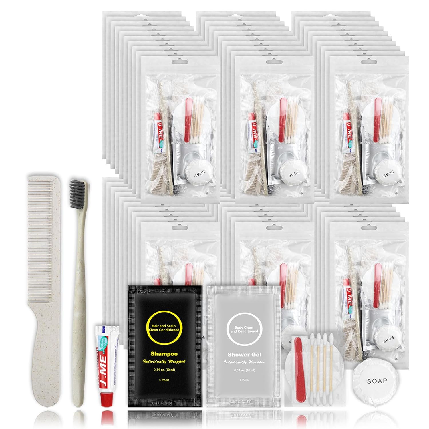 Toiletry Kits Homeless Personal Hygiene Kits for Homeless Care Package Supplies In Bulk, Disposable Travel Size Essential Women Men Toiletries Set for Hotel, Charity,Camping,Travel (20 Pack)