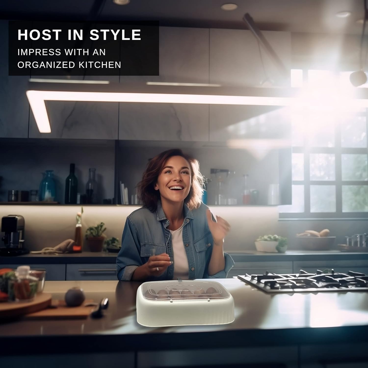 Echomerx Fresh Chicken Egg Holder 3-Pack - Keep Eggs Organized | Farmhouse Charm for Non-Refrigerated Eggs | Stylish Contour | Ea. Holds 24 Jumbo | Convenient Kitchen Countertop Accessory