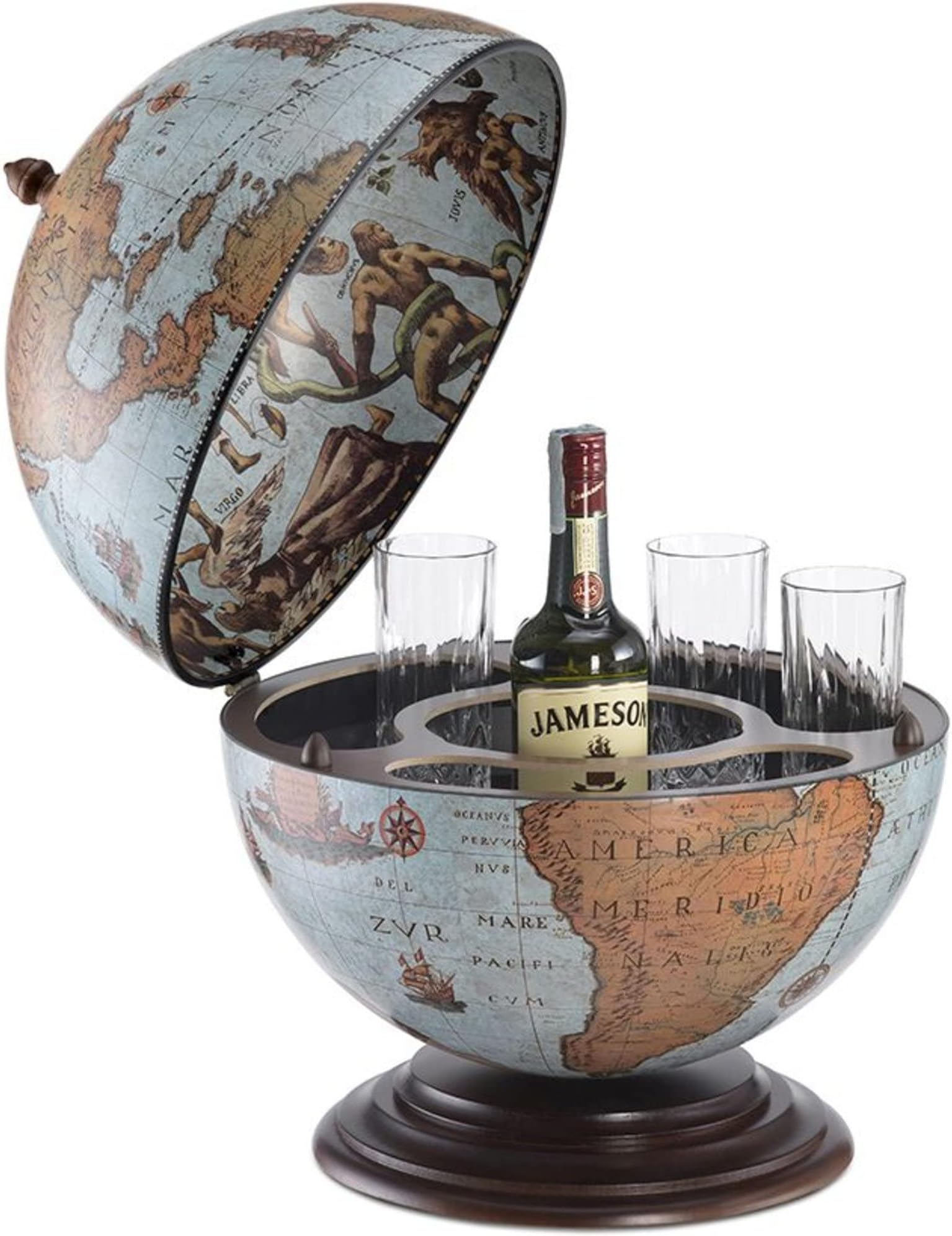 Zoffoli Classic Nettuno Blue Bar Globes, Dimension-40 x 40 x 50 Cm, Cardboard, Multi-Colour, One Size