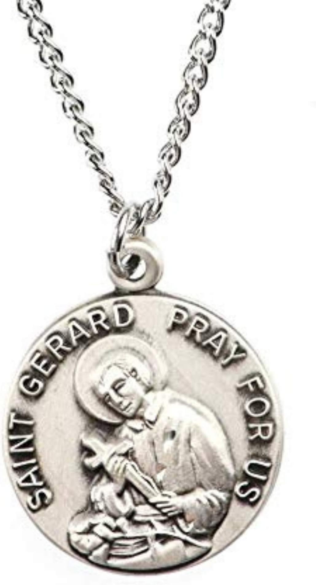 Pewter Catholic Patron Saint Dime Size Medal Pendant, 3/4 Inch