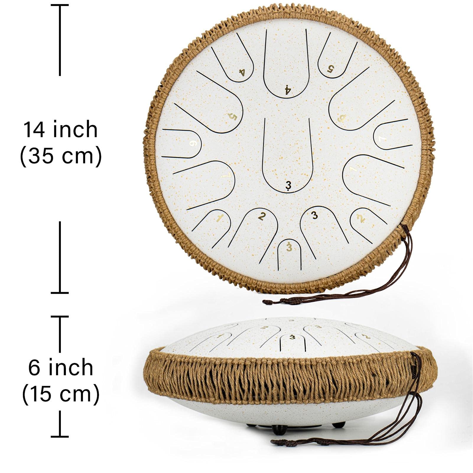 12 Inch Steel Tongue Drum Handpan Hand Drums Major 15 Notes Tankdrum + Mallets Bag   Color  Red