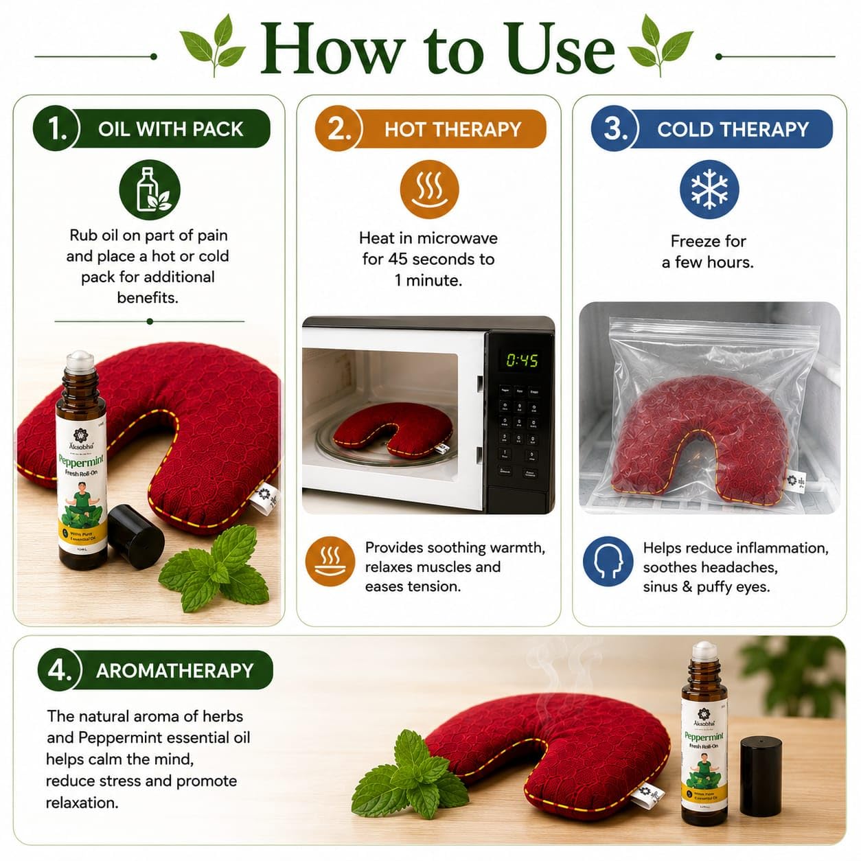 Migraine Pad for Sinus & Cold Relief | Handmade Hot & Cold Pack — Amazon image 4