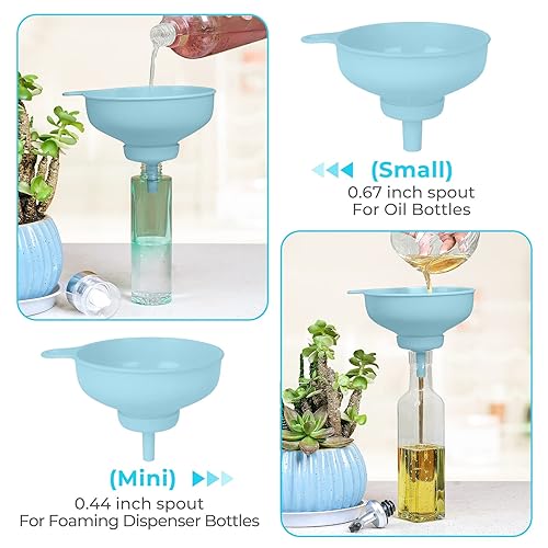 Miniatura 3 de Embudo de cocina de boca ancha, embudo de conservas de plástico de grado alimenticio con boquillas de 4 tamaños para llenar tarros de masón anchos y