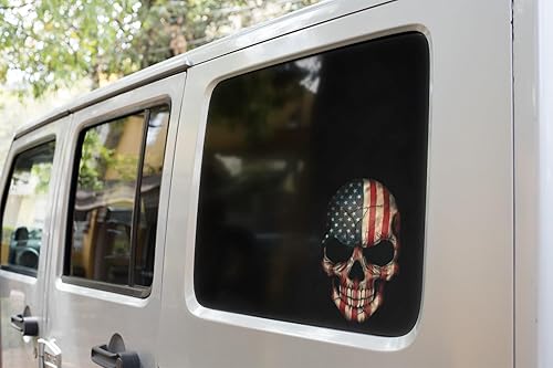 Calcomanías para camiones, calcomanías de calavera superpuestas con bandera estadounidense, calcomanías de francotirador geniales y únicas y