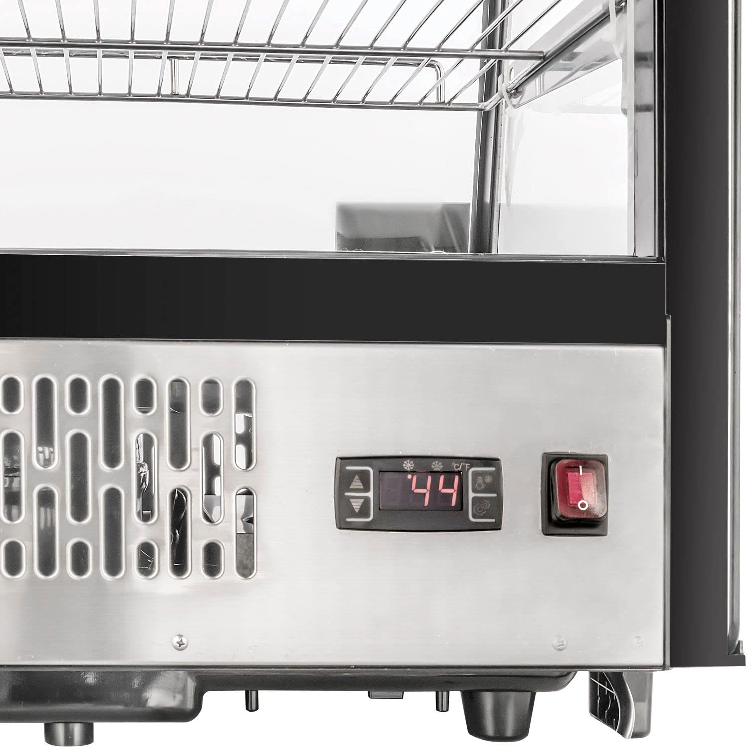 Global Industrial Nexel Commercial Refrigerated Countertop Display Case with Sliding Glass Door, 4.8 Cu. Ft. Capacity, 115V, 34-3/5"W x 22-2/5"D x 27"H