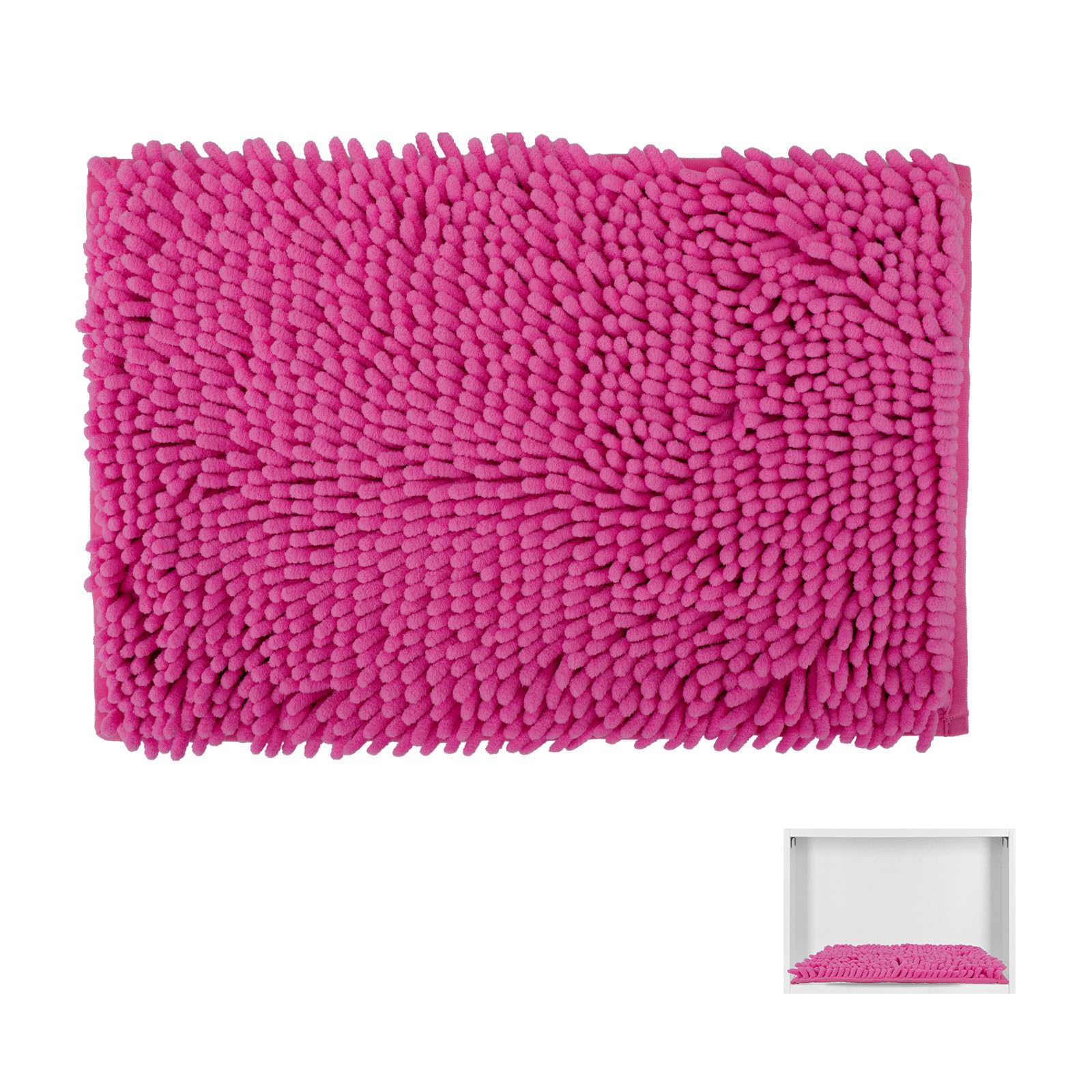 Locker Rug School Girl Rugs Carpet Chenille 100% Microfiber Locker Carpet with Non Skid Backing Locker Decorations (Rose Red, 11.5X17.5)