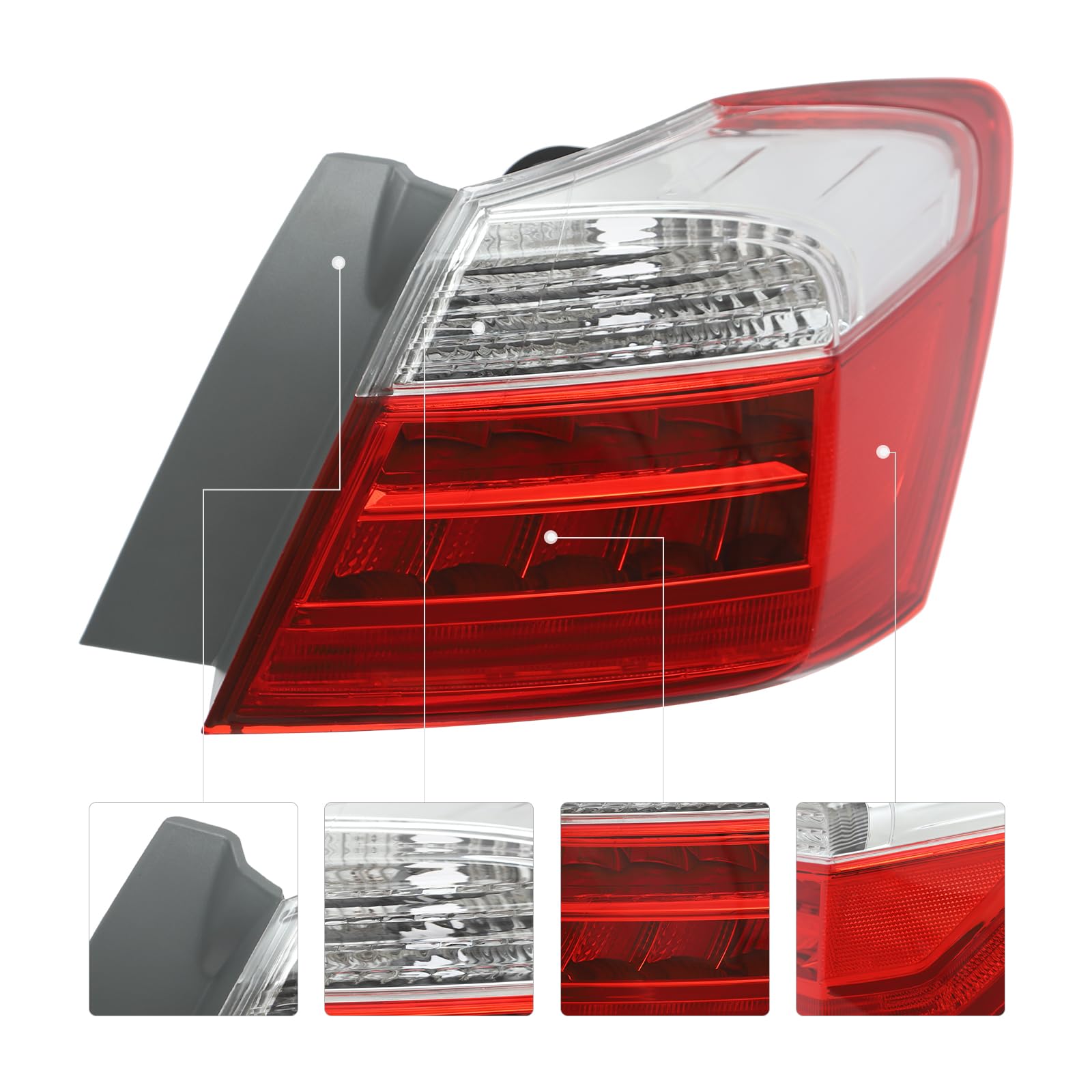 2013-2015 Honda Accord EX-L Touring LED Tail Light Passenger Side 33500T2AA12 image 5