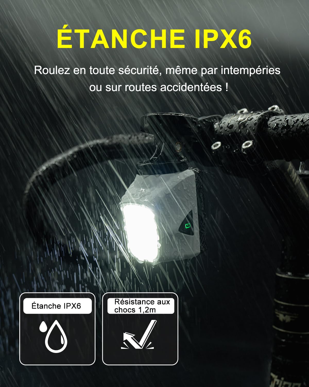 TOWILD DL1700 Lumiere Velo avec Télécommande, Lampe de Vélo 1700 Lumens avec Double Source Lumineuse avec Feux de Route et Croisement, éclairage Avant Vélo Rechargeable 4000mAh Phare Avant VTT