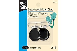 Dritz 108-1 Inch Heavy Duty Suspender Clips, Black, 2-Count