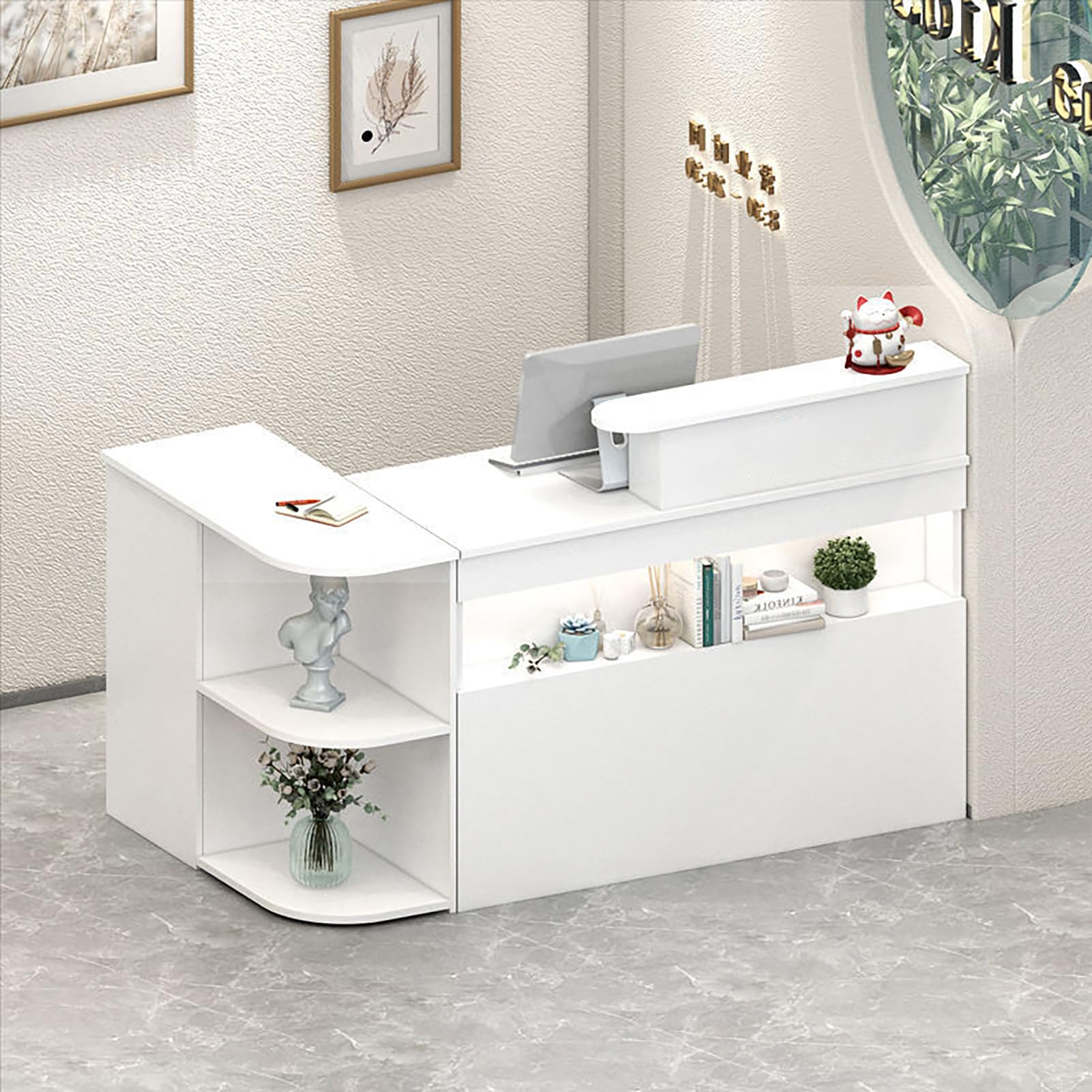 Bancone Reception Moderno - Con Cassetti Bloccabili, 100-140cm - Foto 7