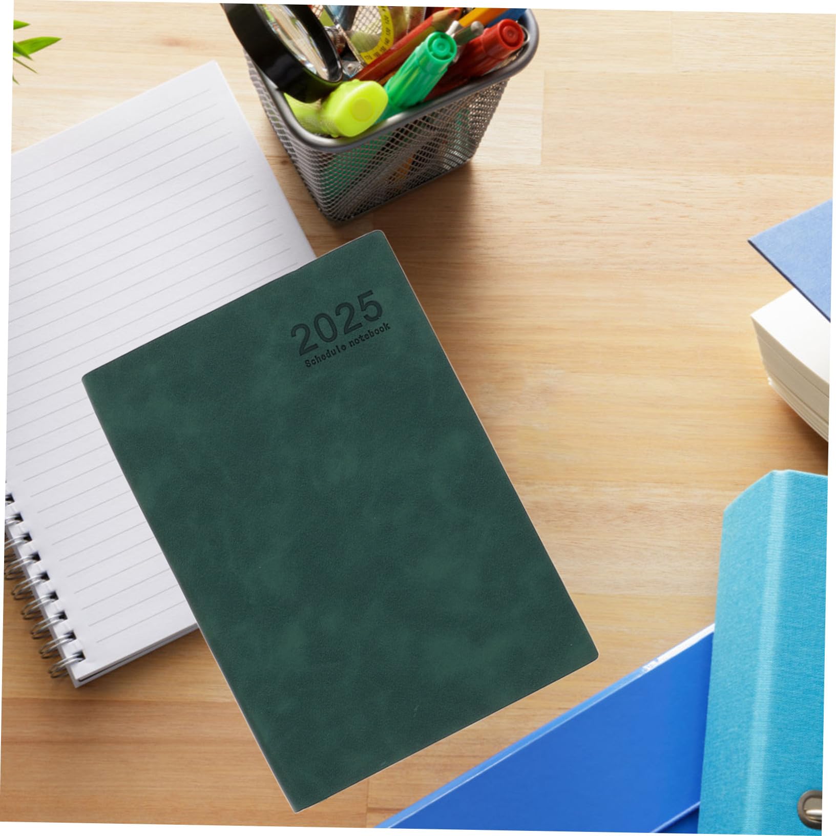 Planificador Diario 2025 A5 de 3 Piezas en Pu, Cuaderno Calendario