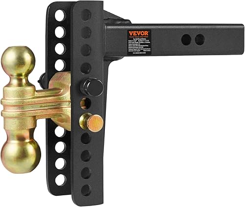 Miniatura 11 de VEVOR Enganche de remolque ajustable, caída de 8 pulgadas y montaje de bola de enganche de elevación de 6.5 pulgadas con receptor de 2 pulgadas,