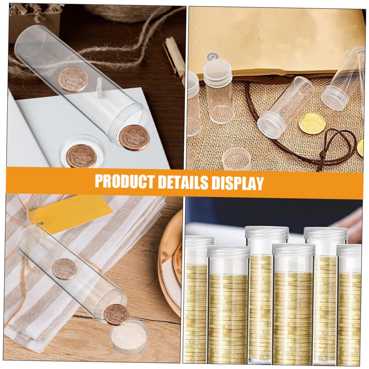 BESTonZON 6 Pièces Diamètre 30mm Tubes De Stockage De Pièces De Monnaie Transparents Boîtes À Pièces en Plastique Stockage De Pièces De Monnaie Protecteurs De Pièces De Monnaie pour Les