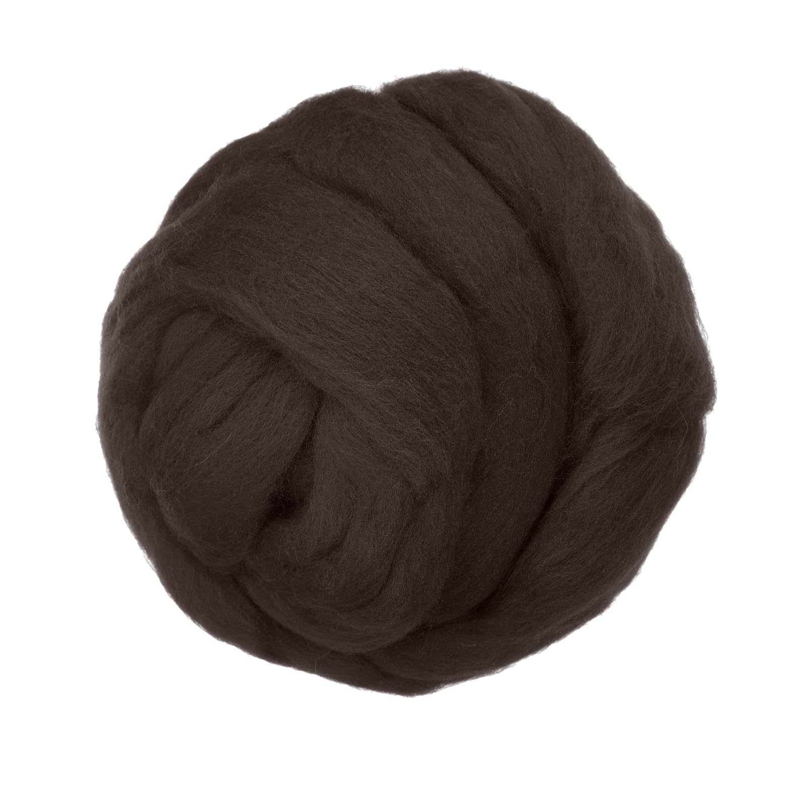 PATIKIL Wool Roving Yarn, 80G/2.82OZ Soft Felting Wool Pure Chunky Roving Yarn Bulk for Needle Felting Knitting Blanket Spinning Weaving DIY Craft, Dark Brown